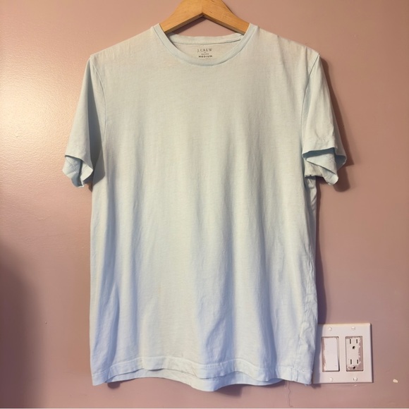 J.Crew Crewneck Shortsleeve Shirt Light Blue Women Size M - Picture 1 of 8